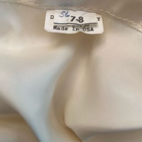 1970’s Lace & Silk Wedding Prom Dress  Size 7/8 - Picture 11 of 13